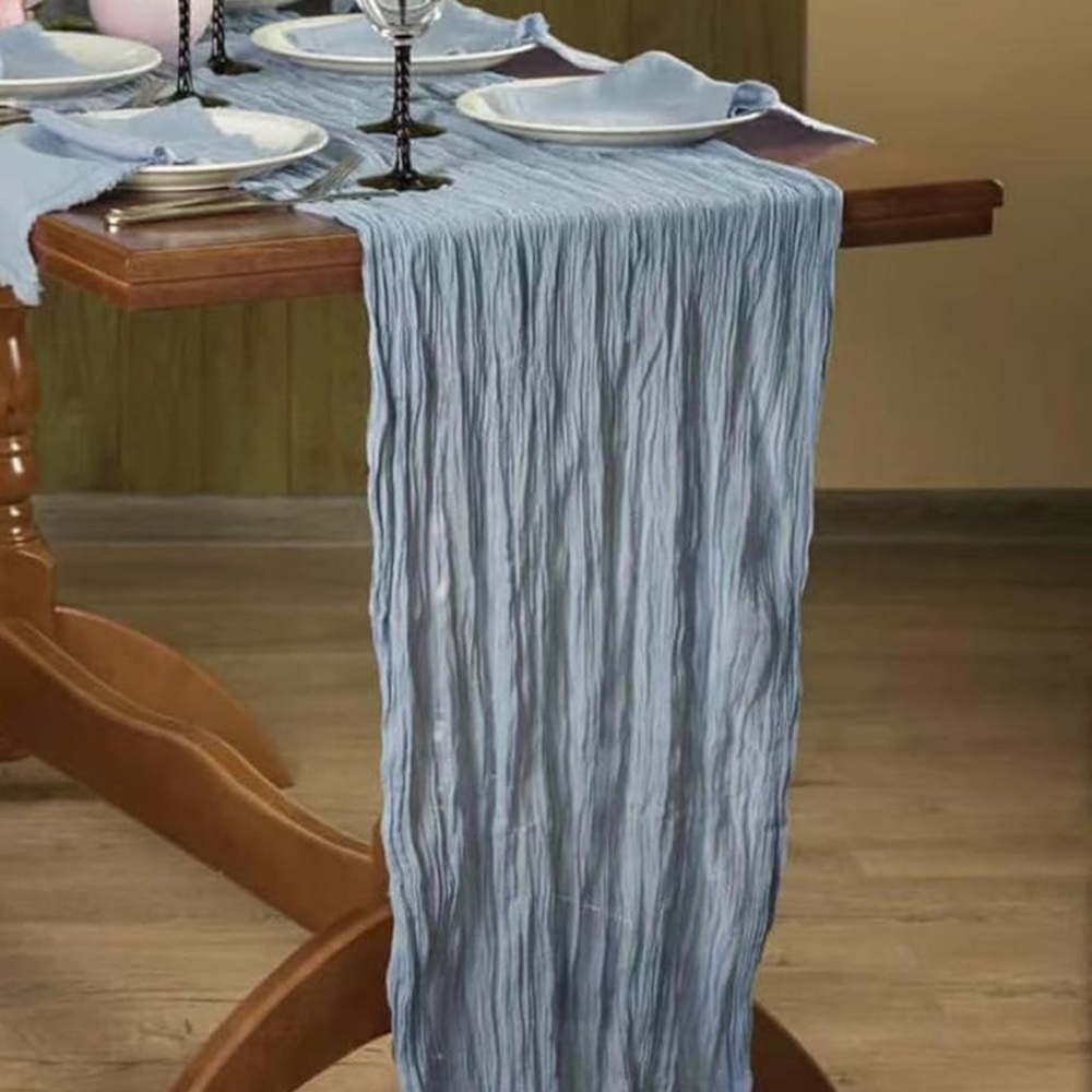 Elegant Blue Table Runner